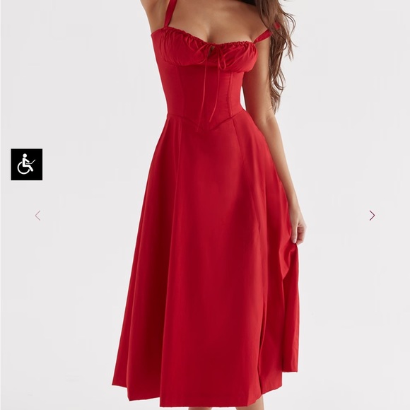 House of CB | Dresses | Elegant Red Midi Dress | Poshmark